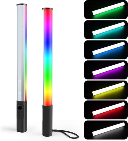 PULUZ RGB LED Video Light Stick, Photography Lighting Wand with 132 LEDs Lights, Dimmable 2500K~9000K CRI95+ Full Color LED Light with 2600mAh Battery, 20 Light Scenes in Saudi Arabia