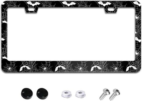 Brown Cow Print License Plate Frame Funny Animal Spots License Plate Frames Aluminum Car Accessories Cover with 2 Holes and Screws 12 x 6 Inch for Front Rear Car Plate Decor for Women Men in Saudi Arabia