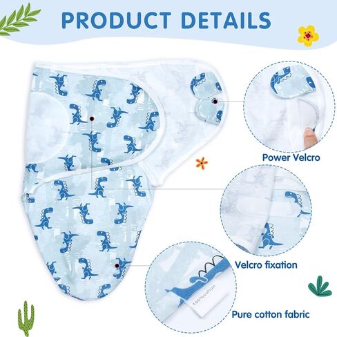 Reborn Baby Doll Swaddle Blanket for 17-22 Inch Reborn Baby Doll Clothes Tyrannosaurus Rex Blanket Soft Cotton Baby Doll Clothing in Kuwait