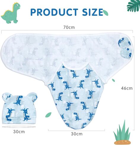 Reborn Baby Doll Swaddle Blanket for 17-22 Inch Reborn Baby Doll Clothes Tyrannosaurus Rex Blanket Soft Cotton Baby Doll Clothing in Kuwait