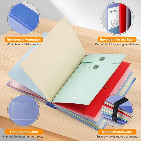 Important Document Organizer, Organ Folio Document Folders with 10 Colorful Envelopes, Labels Pockets, for Emergency Documents, Birth Certificates, Damage Resistant Folder,Plenty Storage Space in Saudi Arabia