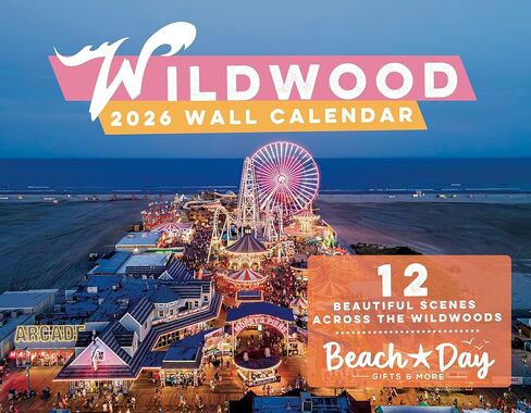 Wildwood 2026 Wall Calendar - 12 beautiful scenes across the Wildwoods, New Jersey (NJ) - 11th Edition - 11" x 17" - Perfect for any Wildwood lover's home, office, dorm or beach house in Saudi Arabia