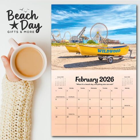 Wildwood 2026 Wall Calendar - 12 beautiful scenes across the Wildwoods, New Jersey (NJ) - 11th Edition - 11" x 17" - Perfect for any Wildwood lover's home, office, dorm or beach house in Saudi Arabia