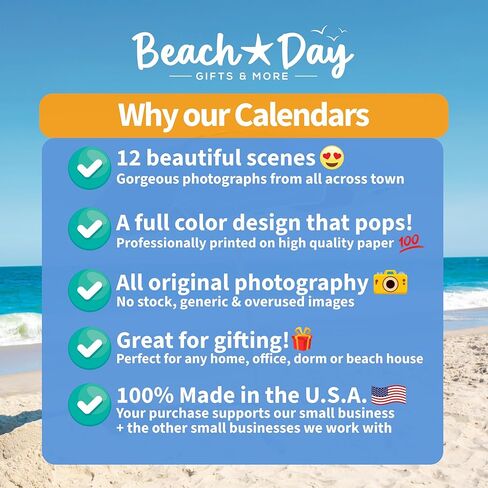 Wildwood 2026 Wall Calendar - 12 beautiful scenes across the Wildwoods, New Jersey (NJ) - 11th Edition - 11" x 17" - Perfect for any Wildwood lover's home, office, dorm or beach house in Saudi Arabia
