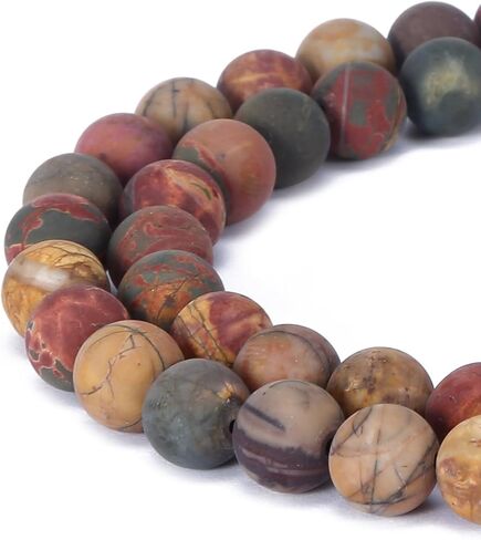 Gorgeous Natural Fushia Drusy Agate Gemstone Matte Round Loose Beads for Jewelry Making (8MM, Picasso Jasper) in Saudi Arabia
