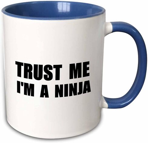 3dRose Trust Me I'm A Ninja-Fun, Funny, Humorous, Joke, Gag Text Gift Mug, 11 oz, Black in Kuwait