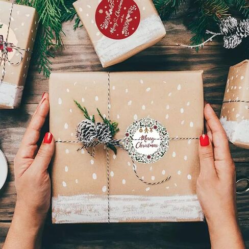 500 قطعة من ملصقات عيد الميلاد - 1 بوصة مغلف أختام ورق مستدير عيد ميلاد سعيد ملصقات ذاتية اللصق لمستلزمات حفلات عيد الميلاد، تحيات العطلات in Saudi Arabia