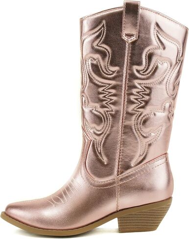 Soda Reno Women Western Cowboy Pointed Toe Knee High Pull On Tabs Boots (Cream Nubuck, US Footwear Size System, Adult, Women, Numeric, Medium, 12) in Saudi Arabia