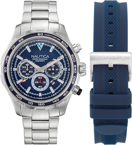 Nautica Men's Blue Silicone Strap & Red Silicone Strap Watch (Model: NAPNSS401) in Saudi Arabia