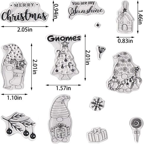Merry Christmas Gnomes Clear Stamps for Card Making and Journaling, Xmas Trees Snowflake Rubber Stamps Father Christmas Santa Claus Stamps for Scrapbooking DIY Cards Album Crafts Supplies in Saudi Arabia