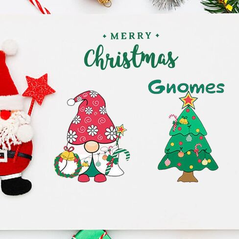 Merry Christmas Gnomes Clear Stamps for Card Making and Journaling, Xmas Trees Snowflake Rubber Stamps Father Christmas Santa Claus Stamps for Scrapbooking DIY Cards Album Crafts Supplies in Saudi Arabia
