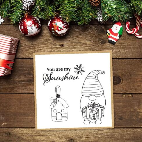 Merry Christmas Gnomes Clear Stamps for Card Making and Journaling, Xmas Trees Snowflake Rubber Stamps Father Christmas Santa Claus Stamps for Scrapbooking DIY Cards Album Crafts Supplies in Saudi Arabia