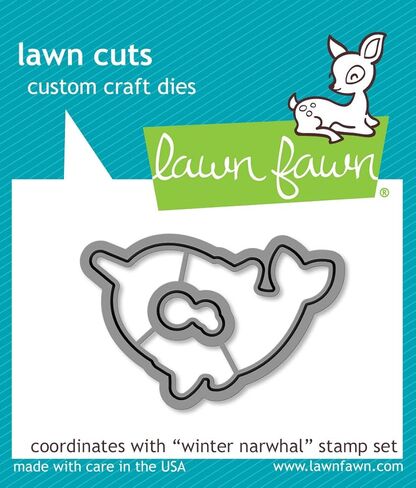 Lawn Fawn Winter Narwhal Clear Stamp Set and Coordinating Die Set, Bundle of 2 Items (LF2038, LF2039) in Saudi Arabia