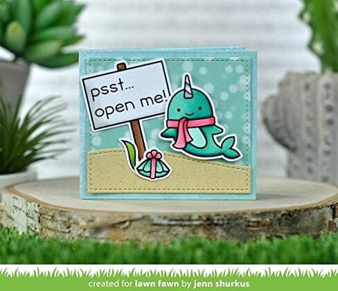 Lawn Fawn Winter Narwhal Clear Stamp Set and Coordinating Die Set, Bundle of 2 Items (LF2038, LF2039) in Saudi Arabia