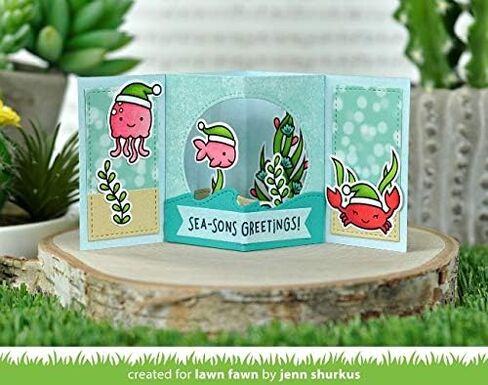 Lawn Fawn Winter Narwhal Clear Stamp Set and Coordinating Die Set, Bundle of 2 Items (LF2038, LF2039) in Saudi Arabia