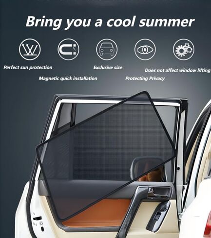 Car Window Sun Shade for Subaru Forester 2025,Keep Interior Cool Embedded Magnetic Mesh Strong Barrier Sun Heat Blocker Protector Heat Insulation Interior Protection,2PCS-Rear Windows in Saudi Arabia