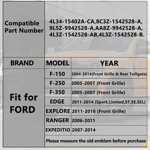 شعار الباب الخلفي للشبكة الأمامية مقاس 9 بوصة متوافق مع الملحقات الخارجية Ford F150، F250، F350، حافة شارة العلم الأمريكي البيضاوية مقاس 9 بوصة × 3.5 بوصة، إكسبلورر، نطاق، ملون، قطعة واحدة in Kuwait