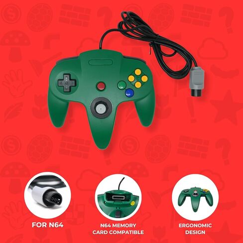 عصا التحكم السلكية Old Skool Classic متوافقة مع نظام ألعاب Nintendo 64 N64 - أزرق in Saudi Arabia