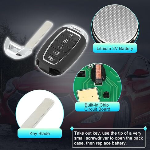 X AUTOHAUX NYOMBEC5FOB2004 434MHz استبدال دخول بدون مفتاح مفتاح ذكي عن بعد فوب لشركة Hyundai Elantra 2020 2021 2022 2023 No.95440-AA000 5 أزرار in Saudi Arabia