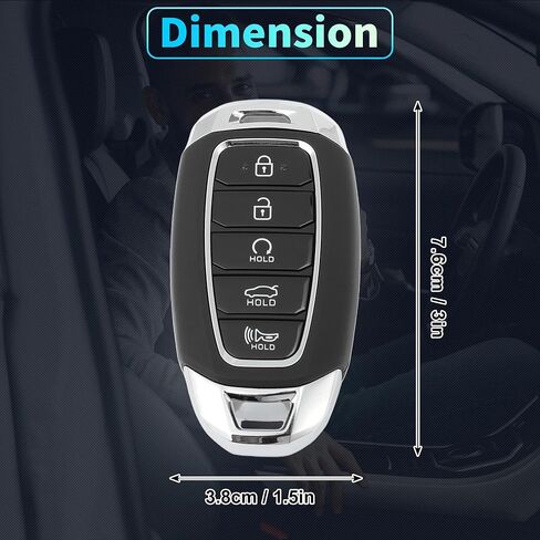 X AUTOHAUX NYOMBEC5FOB2004 434MHz استبدال دخول بدون مفتاح مفتاح ذكي عن بعد فوب لشركة Hyundai Elantra 2020 2021 2022 2023 No.95440-AA000 5 أزرار in Saudi Arabia