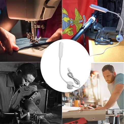 USB Dimmable LED Sewing Machine Light, 36LEDs 6 Watt Magnetic Mount Drill Press Light Multifunctional Flexible Gooseneck Arm Work Lamp for Sewing Machine, Desks, Craft, Workbenches, Lathes Lamps in Saudi Arabia