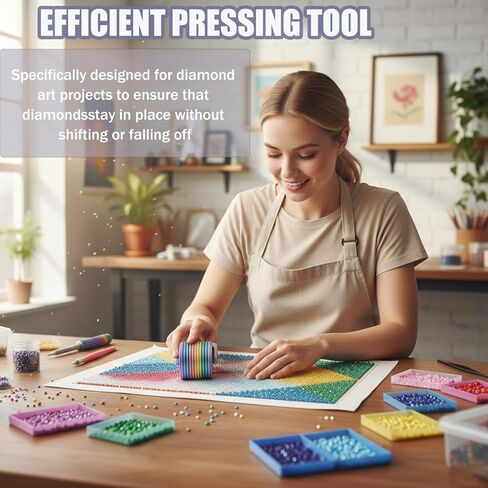 Diamond Art Roller, 2026 Diamond Painting Essential DIY Craft Tool for Rhinestone Embroidery, Easy-Grip Hand Roller, Detachable Diamond Painting Tools (Pink & Macaron) in Saudi Arabia
