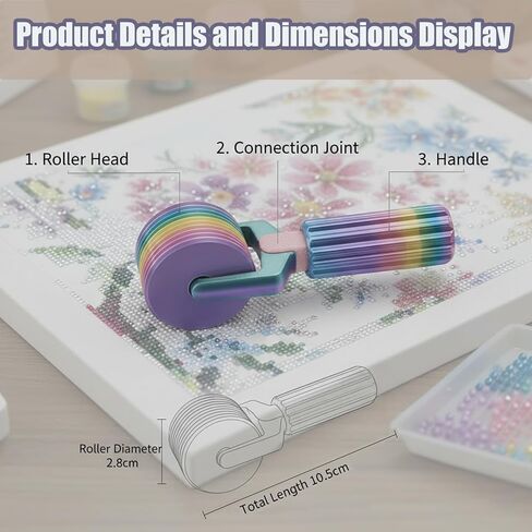 Diamond Art Roller, 2026 Diamond Painting Essential DIY Craft Tool for Rhinestone Embroidery, Easy-Grip Hand Roller, Detachable Diamond Painting Tools (Pink & Macaron) in Saudi Arabia