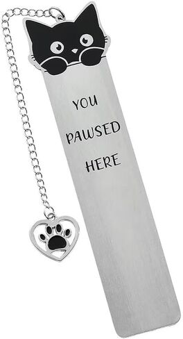 Cat Bookmark Set - Zinc Alloy Kitten Heart Charm Bookmarks, Cute Reading Gifts for Women Cat Lovers, Bookish Animal Theme in Saudi Arabia