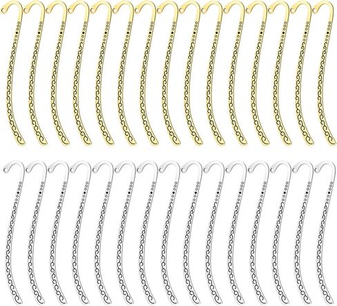 30PCS Metal Bookmarks Hairpin Hook Vintage Book Markers Carved Embossed Metal Bookmark Hooks for Teacher Reading Enthusiasts Jewelry Making Charms in Saudi Arabia