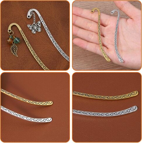 30PCS Metal Bookmarks Hairpin Hook Vintage Book Markers Carved Embossed Metal Bookmark Hooks for Teacher Reading Enthusiasts Jewelry Making Charms in Saudi Arabia