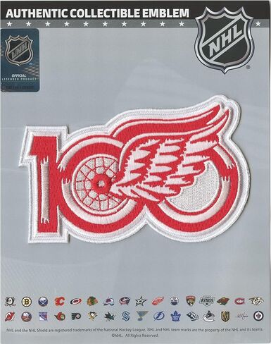 Detroit Hockey 100th Anniversary Commemorative Jersey Patch, White, 2025-26 Season Collection in Saudi Arabia
