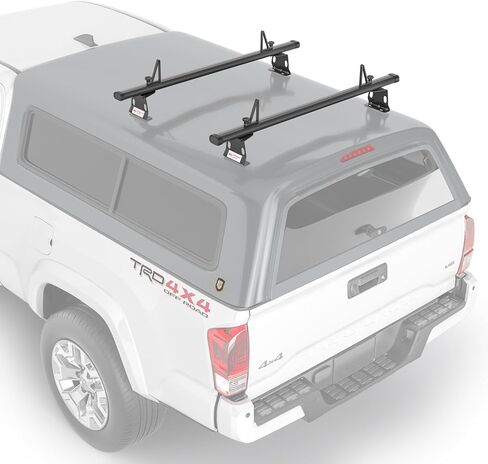 AA-Racks موديل ADX32-C ألومنيوم 2 بار (60 بوصة) رف سقف لشاحنة الحفر العالمية مع سدادة سلم ساندي أسود in Saudi Arabia