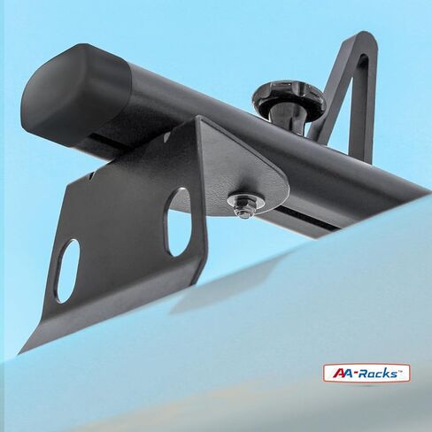 AA-Racks موديل ADX32-C ألومنيوم 2 بار (60 بوصة) رف سقف لشاحنة الحفر العالمية مع سدادة سلم ساندي أسود in Saudi Arabia