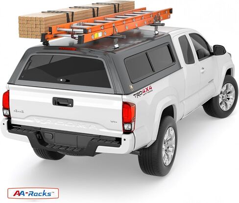 AA-Racks موديل ADX32-C ألومنيوم 2 بار (60 بوصة) رف سقف لشاحنة الحفر العالمية مع سدادة سلم ساندي أسود in Saudi Arabia