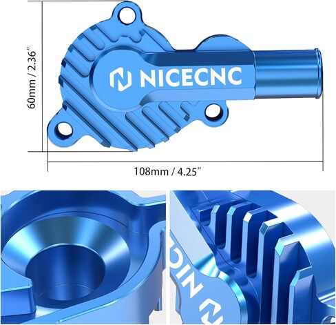 NICECNC Dirt Bike Water Pump Cover Compatible with Yamaha YZ80 1993-2001 YZ85 2002-2018,Aluminum CNC-machined in Saudi Arabia