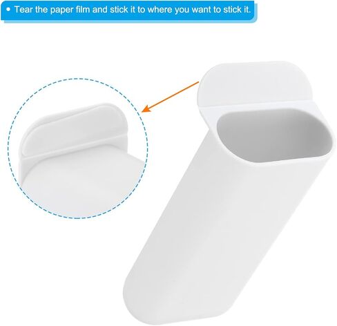 PATIKIL DIY Screen Pen Holder, 2 Pack Creative Pencil Holder Self-Adhesive Pencil Cup Desktop Organizer Container Square for Desk Accessories, Grey in Saudi Arabia