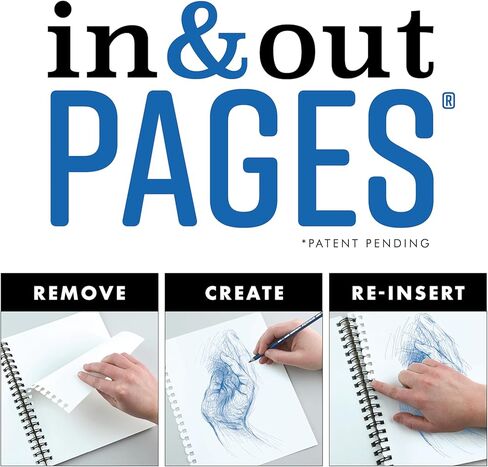 Koh-I-Noor 5.5" x 8.5" Bristol Smooth Bright White Paper Pad with In and Out Pages, 270 GSM, Side Wire-Bound, 20 Sheets per Pad (26170410413) in Kuwait