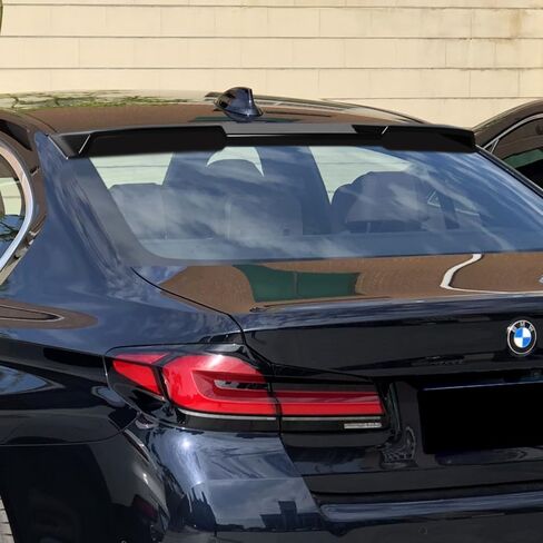 Q1-TECH, Rear Window Roof Spoiler Compatible with BMW 5-Series G30 F90 520i 530e 530i M5 M550i 540i 550i Sedan Only, Rear Window Roof Visor Spoiler Wing, ABS (Pearl Black) in Saudi Arabia
