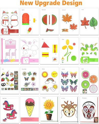 SONGTIY 3D Printing Drawing Template, 20 Sheets 3D Painting Paper Stencils, 3D Pen Drawing Graffiti with a PVC Transparent Board, for Kids Birthday Christmas DIY Gifts in Saudi Arabia