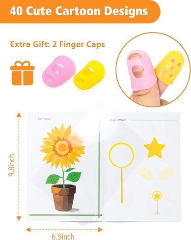 SONGTIY 3D Printing Drawing Template, 20 Sheets 3D Painting Paper Stencils, 3D Pen Drawing Graffiti with a PVC Transparent Board, for Kids Birthday Christmas DIY Gifts in Saudi Arabia