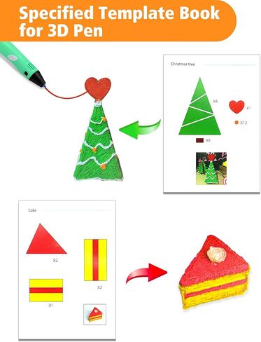 SONGTIY 3D Printing Drawing Template, 20 Sheets 3D Painting Paper Stencils, 3D Pen Drawing Graffiti with a PVC Transparent Board, for Kids Birthday Christmas DIY Gifts in Saudi Arabia