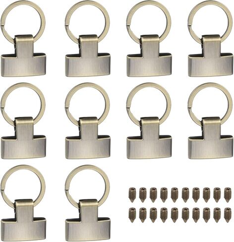 PATIKIL 10 Sets Key Fob Hardware with Split Ring, 1 Inch Key Hardware Set with 2 Screws for Car Keychain Wristlet Lanyard Leathercraft, Light Black in Saudi Arabia