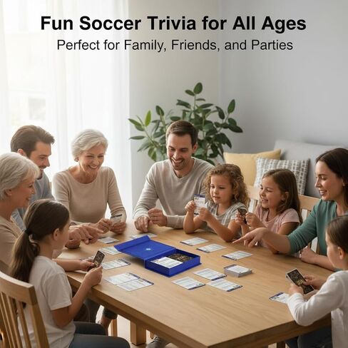 2026 World Cup Soccer Knowledge Trivia Cards Game - 100 Educational Question Cards, 5 Categories, 3 Difficulty Levels, Family and Friend Game Gift for Kids and Adults in Saudi Arabia