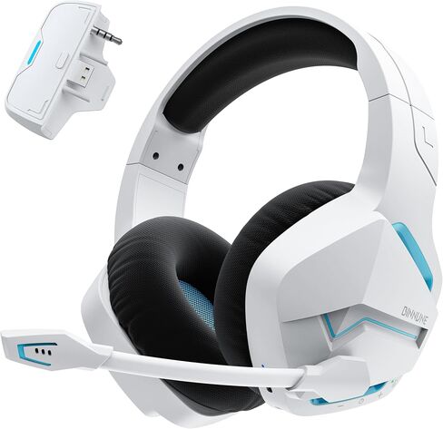 سماعة ألعاب لاسلكية من BINNUNE مع ميكروفون للكمبيوتر الشخصي PS4 PS5 بلاي ستيشن 4 5، سماعات رأس بلوتوث لاسلكية 2.4G للألعاب مع ميكروفون للكمبيوتر المحمول، أسود in Kuwait