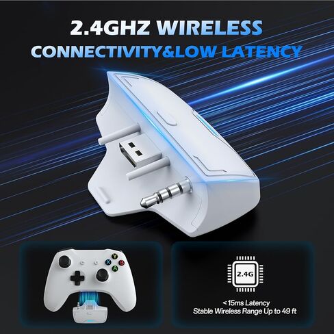 سماعة ألعاب لاسلكية من BINNUNE مع ميكروفون للكمبيوتر الشخصي PS4 PS5 بلاي ستيشن 4 5، سماعات رأس بلوتوث لاسلكية 2.4G للألعاب مع ميكروفون للكمبيوتر المحمول، أسود in Kuwait