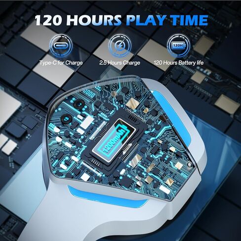 سماعة ألعاب لاسلكية من BINNUNE مع ميكروفون للكمبيوتر الشخصي PS4 PS5 بلاي ستيشن 4 5، سماعات رأس بلوتوث لاسلكية 2.4G للألعاب مع ميكروفون للكمبيوتر المحمول، أسود in Kuwait