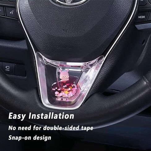 Steering Wheel Cover Trim for Toyota Corolla 2020 2021 2022 2023 2024, for RAV4 2019 2020 2021 2022 2023 2024 Acrylic Decorating Accessory(Pink Style) in Saudi Arabia