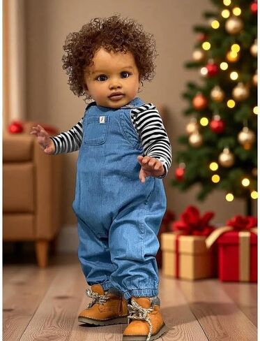 Zero Pam Biracial Reborn Baby Dolls Boy, 26 Inch Large Size Biracial Boy Realistic Baby Doll, African American Reborn Dolls with Rooted Hair, Posable Real Life American Babys Doll for Boys Girls in Saudi Arabia