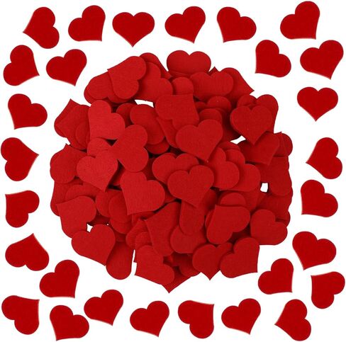 Smoothnovelty 200 Pcs Valentine Felt Hearts, 2 Inch Mix Color Stiff Felt Hearts Mini Heart Laser Cutout Puffy Heart Shape Die Cuts for Valentine's Day Embellishments DIY Crafts Scrapbooking Decoration in Kuwait
