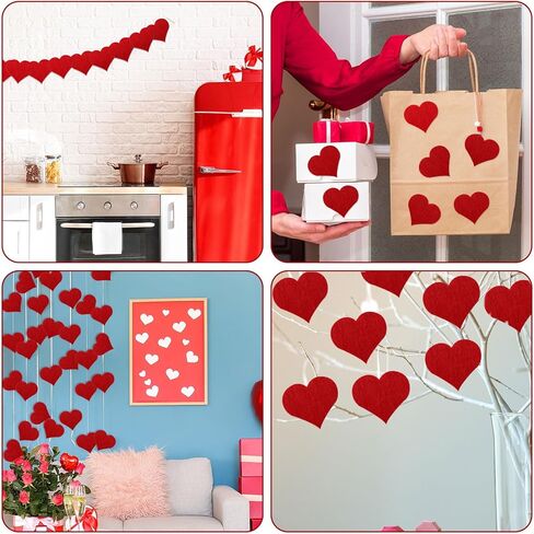 Smoothnovelty 200 Pcs Valentine Felt Hearts, 2 Inch Mix Color Stiff Felt Hearts Mini Heart Laser Cutout Puffy Heart Shape Die Cuts for Valentine's Day Embellishments DIY Crafts Scrapbooking Decoration in Kuwait